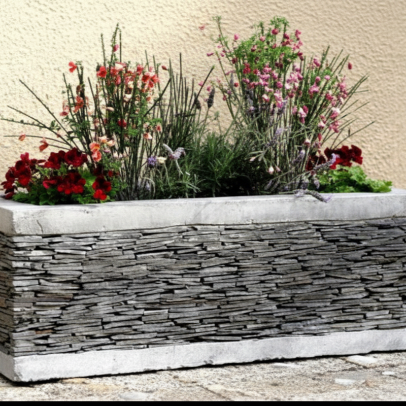 Maceta de Piedra Rectangular