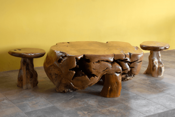 Conjunto de mesa de madera Amorfa