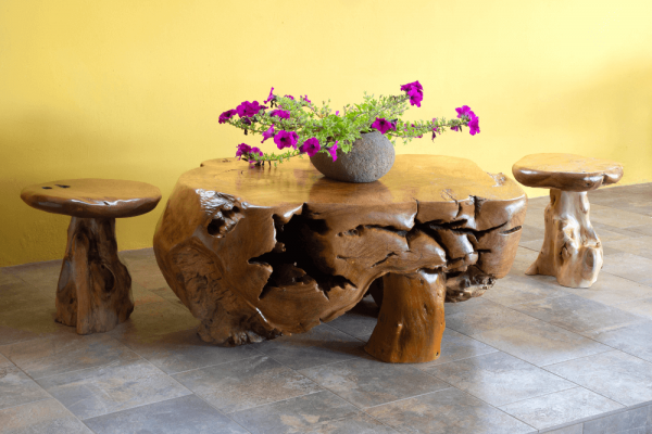 Conjunto de mesa de madera Amorfa
