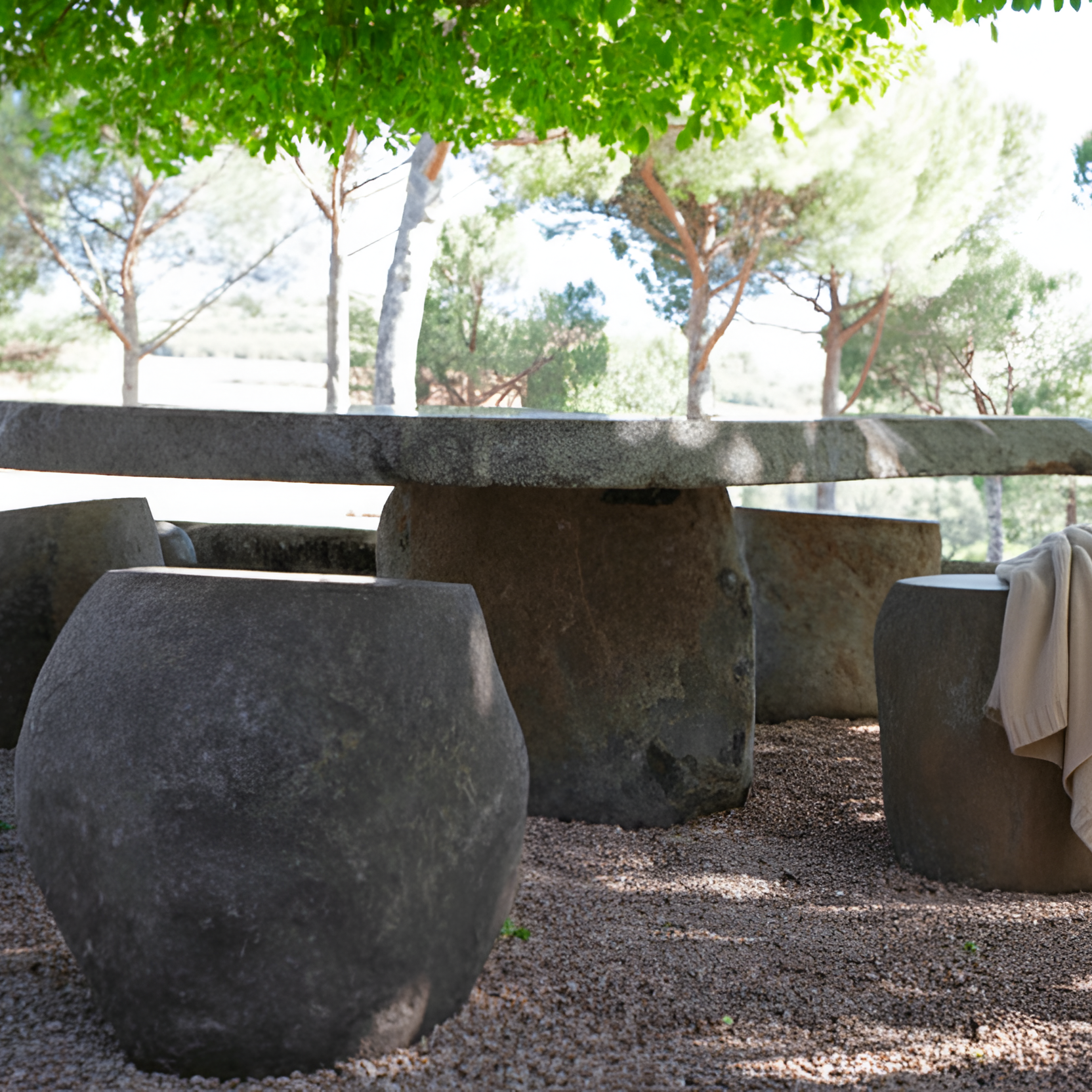 Conjunto de piedra para exterior